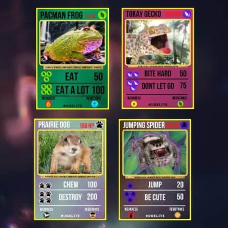 Collectible Pacman Frog trading card from U.G. MON Cards series.