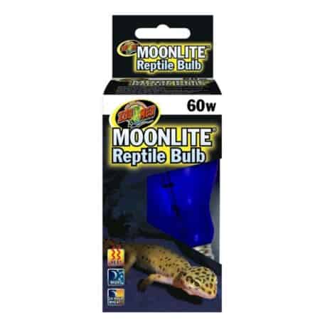Zoo Med Moonlite Reptile Bulb for terrariums, 60W, ideal for reptile heat and light needs.
