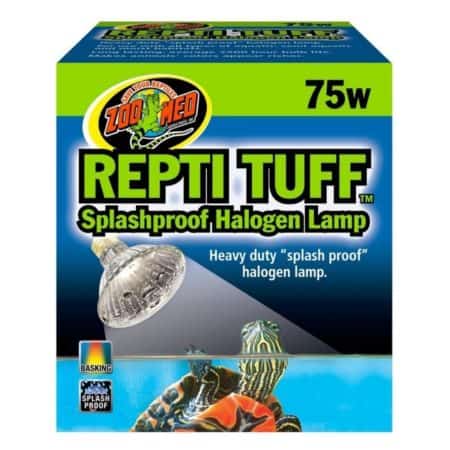 ReptiTuff splashproof halogen lamp for reptile enclosures, 75W.