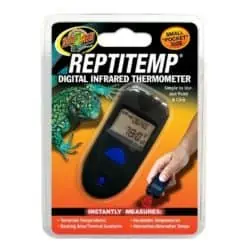 Infrared reptile thermometer for accurate temperature readings.