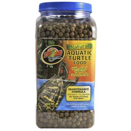 Zoo Med Natural Aquatic Turtle Food with added vitamins and minerals for healthy turtles.