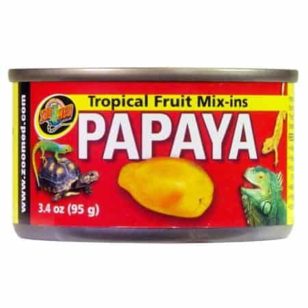 Tropical fruit mix-ins with papaya for reptiles, ideal for enriching diets and promoting health.