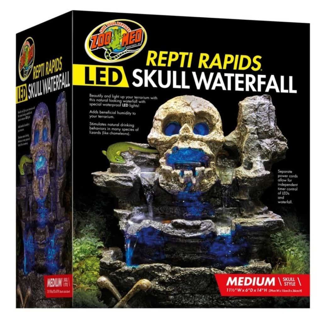 Zoo Med ReptiRapids Skull LED Waterfall Underground Reptiles