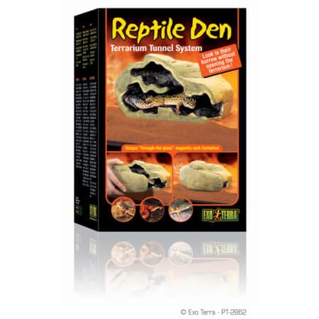 Reptile Den terrarium tunnel system with magnetic rock formation for reptiles. Easy to open and clea.