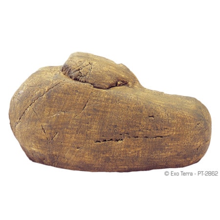 Reptile hide made of natural wood for terrariums and reptile enclosures.