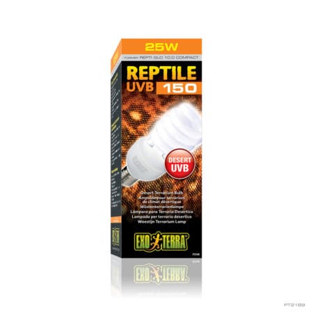 UVB reptile lamp for desert and tropical reptiles, 25W, ideal for terrarium lighting.