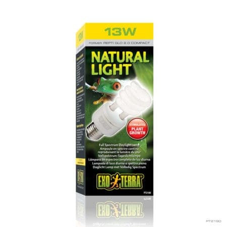 Reptile UVB bulb for reptiles and amphibians, promotes healthy growth and activity.