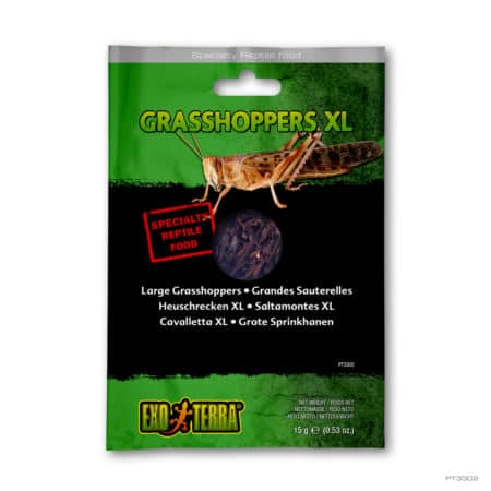 Exo Terra Vacuum Packed Specialty Reptile Foods - Grasshoppers XL- 0.53 oz