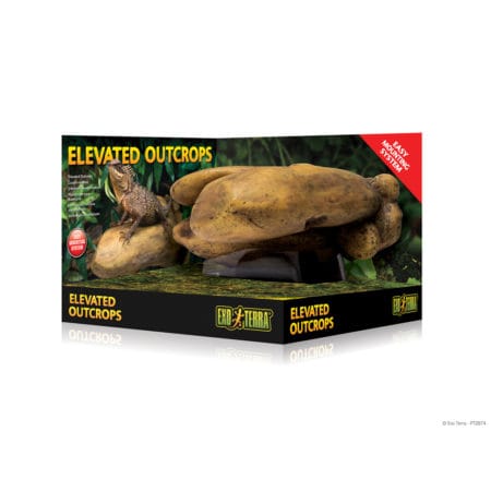 Elevated Outcrops reptile habitat with rocks and a lizard, suitable for terrarium setups.
