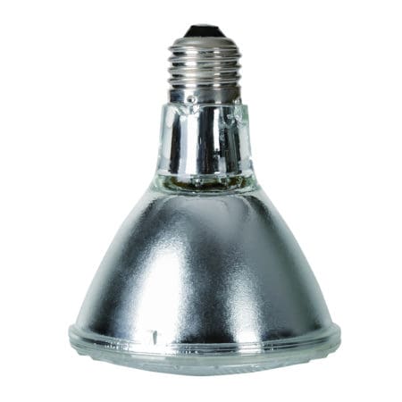 Reptile heat lamp bulb for terrariums, energy-efficient and durable.