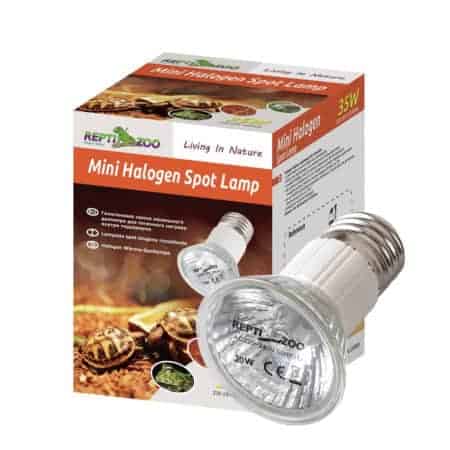 Mini Halogen Spot Lamp for Reptiles, Terrariums, and Vivariums, 20W, 35W, heat and light source.