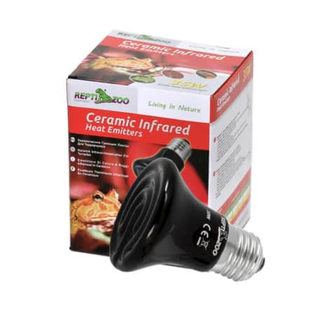 Infrared ceramic heat emitter bulb for reptiles and amphibians, energy-efficient and long-lasting.