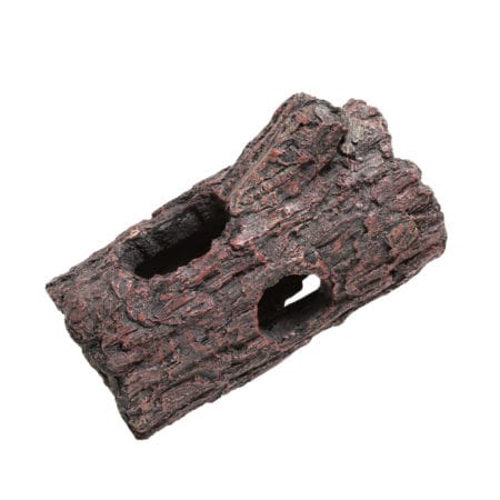 Reptile hide log made of realistic wood texture for terrarium habitats. Perfect for snakes, lizards,.