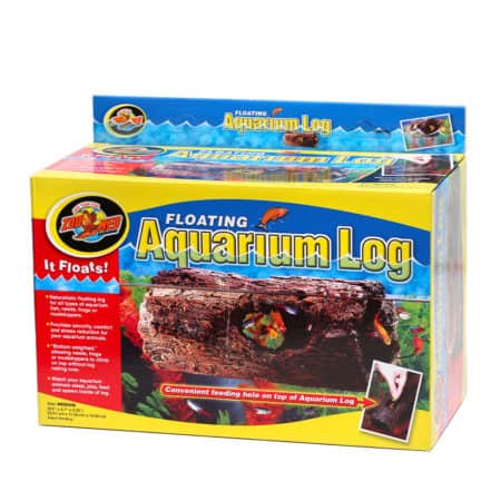 Floating Aquarium Log with feeding hole for reptiles and fish tanks.