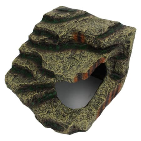 Realistic stone reptile hide cave for terrariums and reptile enclosures.
