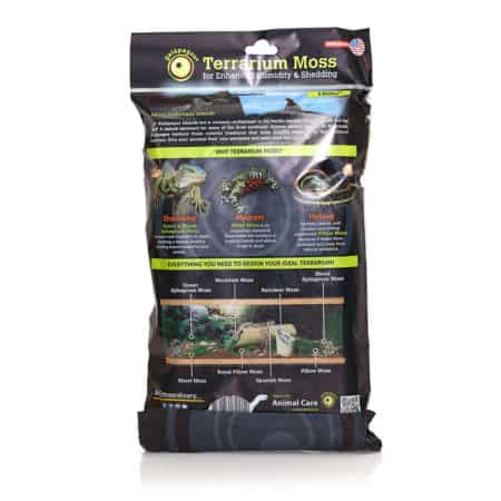 Reptile terrarium moss bag for humidity, shedding, and hiding in reptile habitats. Perfect for snake.