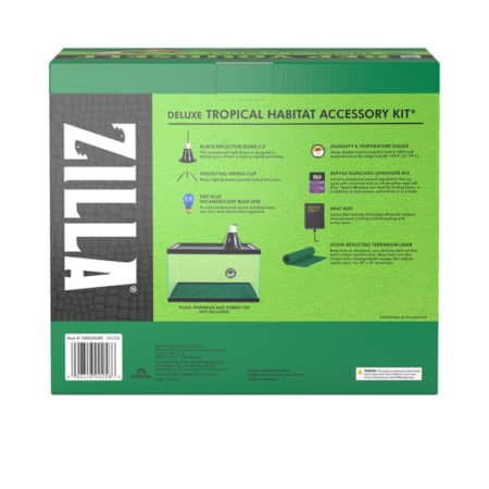 Deluxe Tropical Habitat Accessory Kit for reptile terrariums with heat, humidity, and lighting featu.