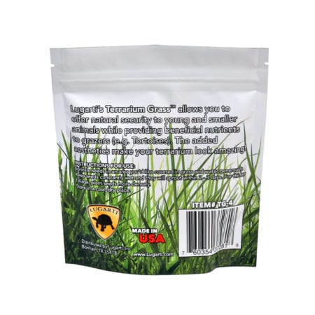 Reptile terrarium grass in a resealable bag, ideal for creating natural environments for reptiles an.