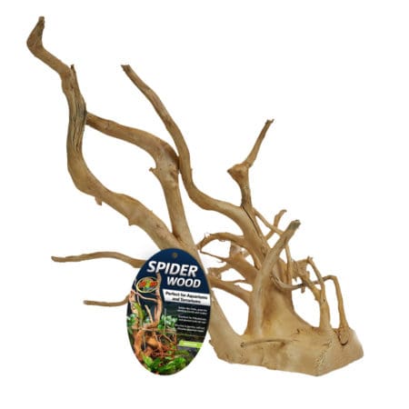 Spider Wood driftwood for reptile and aquarium habitats, providing natural hiding spots and climbing.