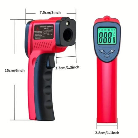 Infrared temperature gun for reptiles and terrariums, ideal for accurate thermal readings.