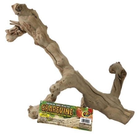 Grapevine driftwood piece ideal for reptile enclosures, terrariums, and vivariums, providing natural.