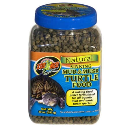 Sinking turtle food pellet for aquatic mud and musk turtle species, made with natural ingredients, n.